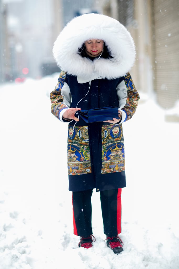 Winter storms are exactly why they make coats this luxurious. Just bundle up.