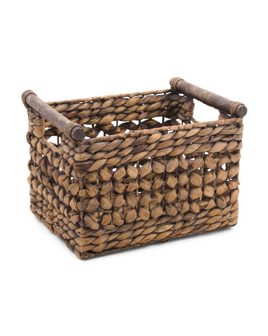 Natural Pole Handle Storage Basket