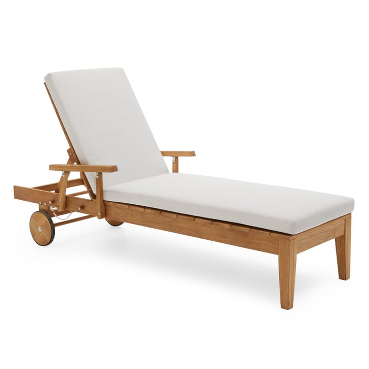 MoDRN Scandinavian Teak Chaise Lounge With Sunbrella Cushion Best