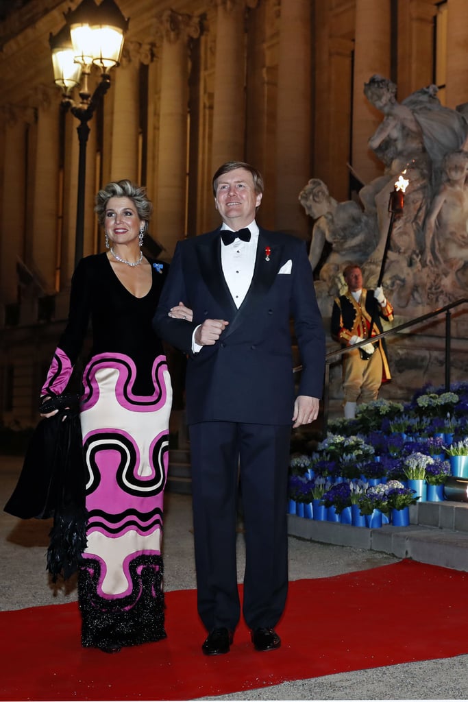 Queen Maxima Wearing Printed Gown