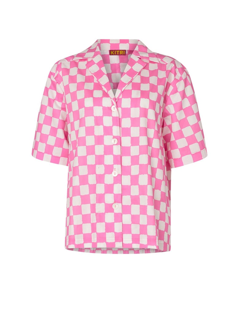 Kitri Missy Pink Checker Top