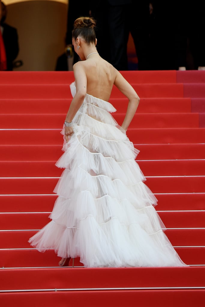 Bella Hadid's White Dior Gown at Cannes 2019