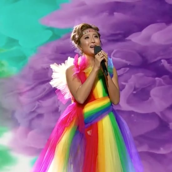 Ashley Park's Rainbow Gown on The Drew Barrymore Show