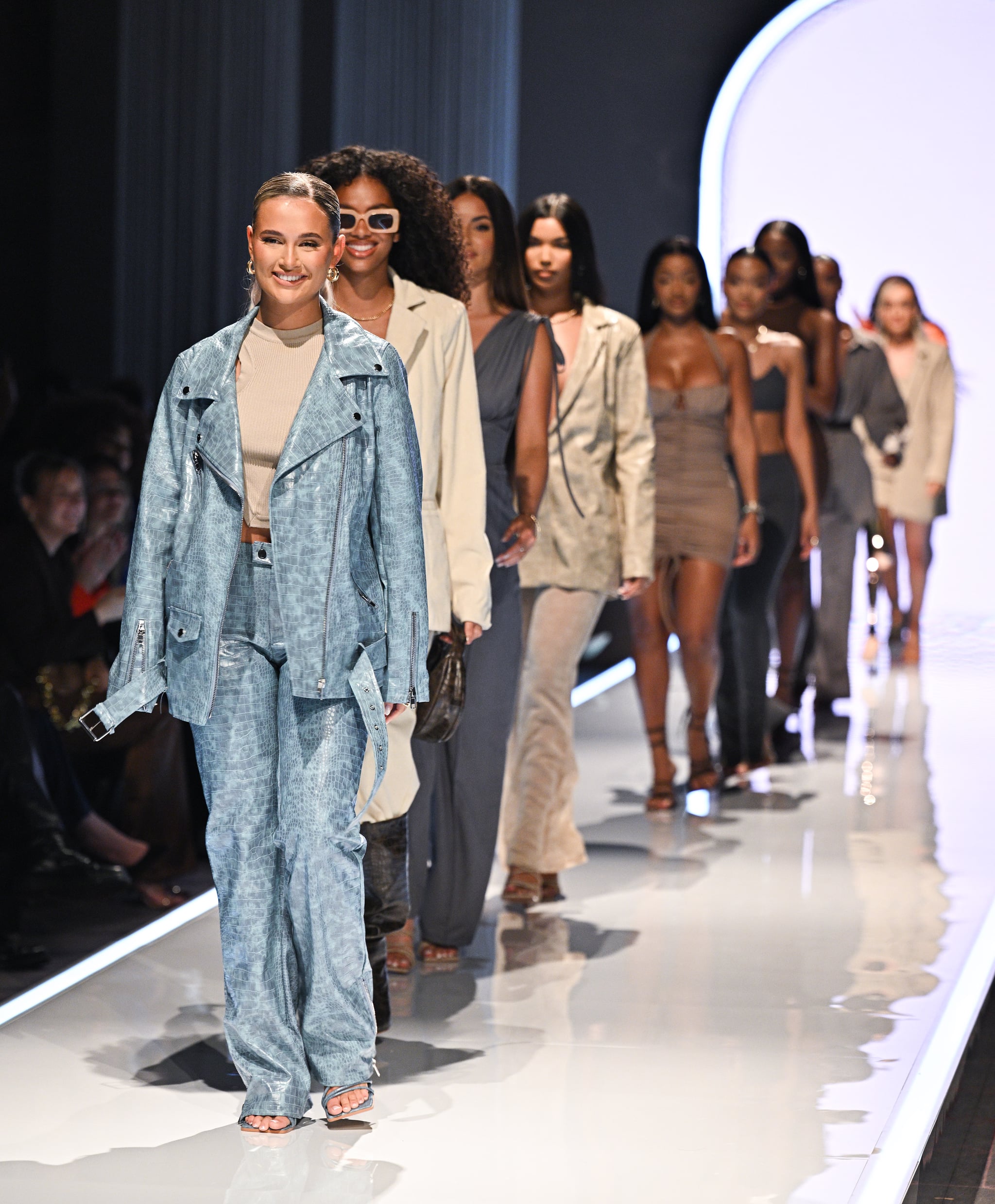 LONDON, ENGLAND - FEBRUARY 16: Molly-Mae Hague walks the runway of the PrettyLittleThing X Molly-Mae show at The Londoner Hotel on February 16, 2022 in London, England. (Photo by Karwai Tang/WireImage)