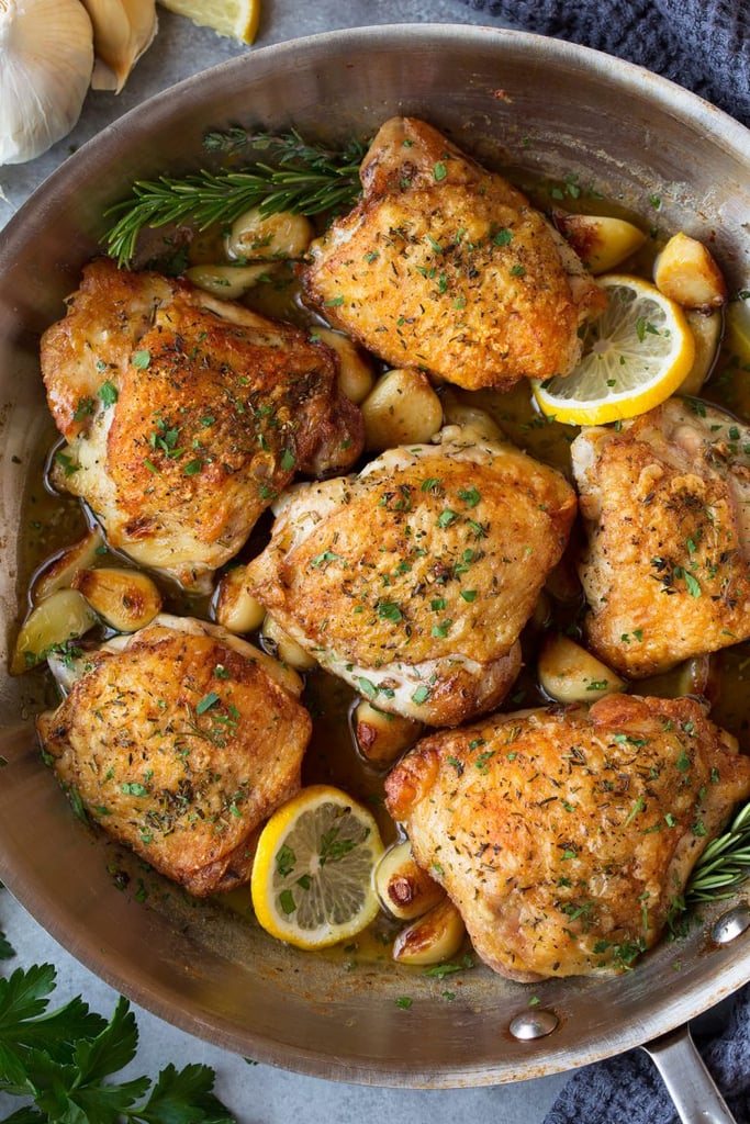 Roasted Garlic Chicken Thighs | Healthy Baked Chicken Recipes