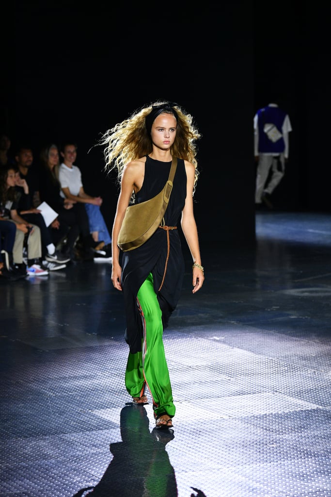 A Dress Styled Over Green Pants From the Rag & Bone Runway at New York Fashion Week