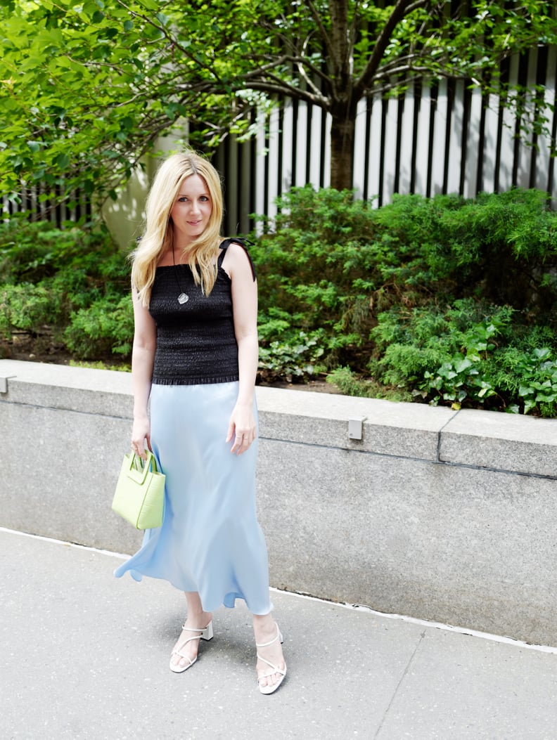 The Outfit Formula: A Smocked Tank + Silk Midi Skirt