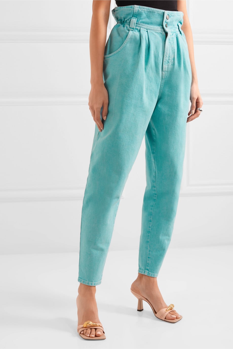 Gucci Appliqu d high rise tapered jeans 7 Fall Pants Trends More