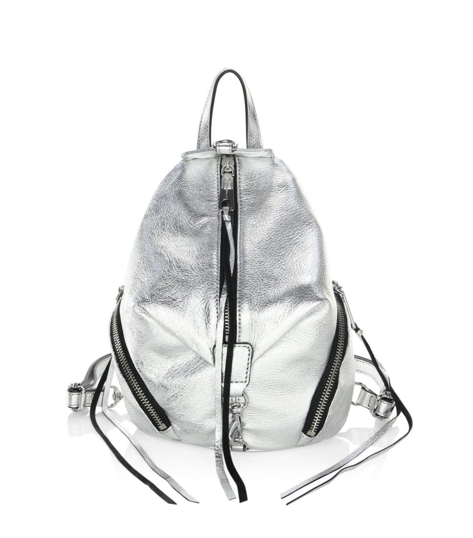 metallic mini backpack