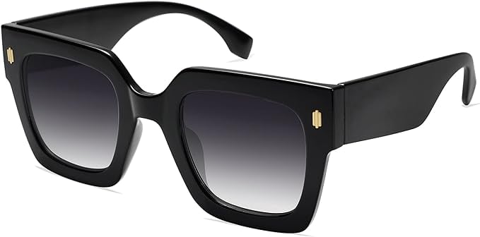 Sojos Vintage Oversized Square Sunglasses ($16, originally $20)
Whether you've had a long night or just prefer the style of oversized sunglasses, you'll love this square-shaped pair from Sojos. The sunnies are a timeless option that can go with everything, from sweats to dresses. Available in a wide range of frame colors, they also boast gold detailing at the temples which adds a bit of flair. Plus, they offer 100 percent UV protection. If you're looking for trending women's sunglasses, these are it.