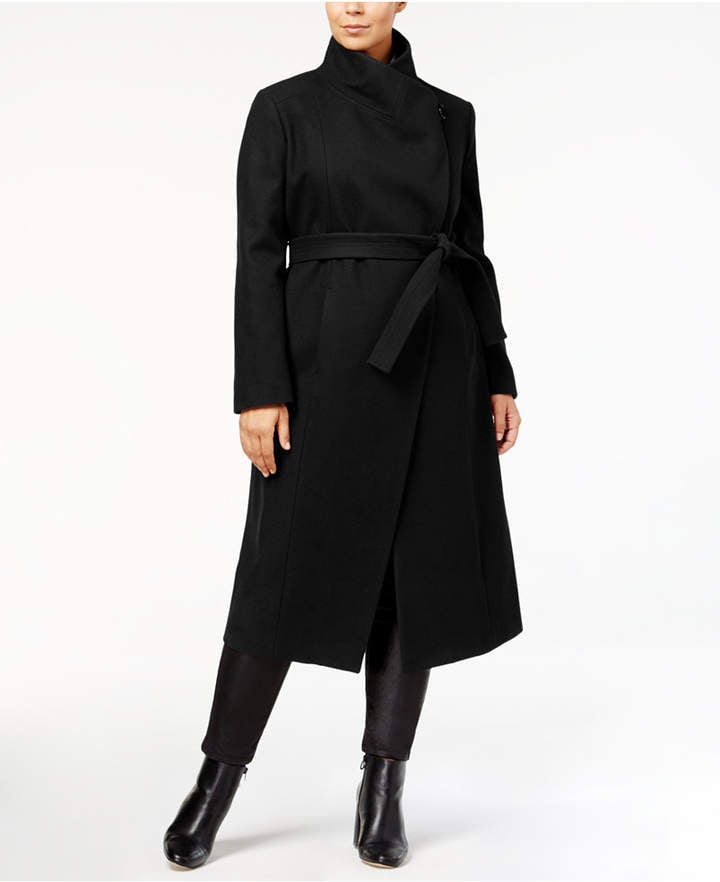 Kenneth Cole Plus Size Belted Maxi Coat