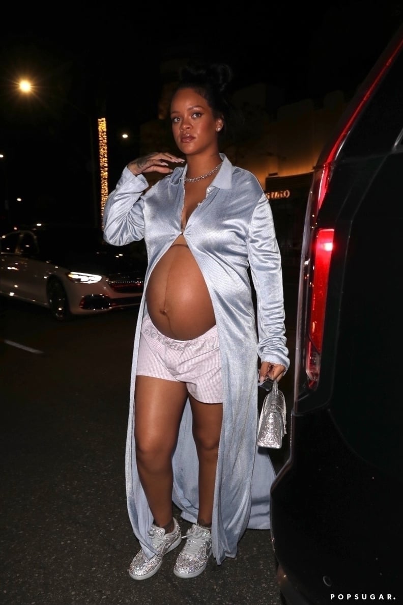 Rihanna Rocks a Bump-Baring Alaïa Crop Top and Pants Set