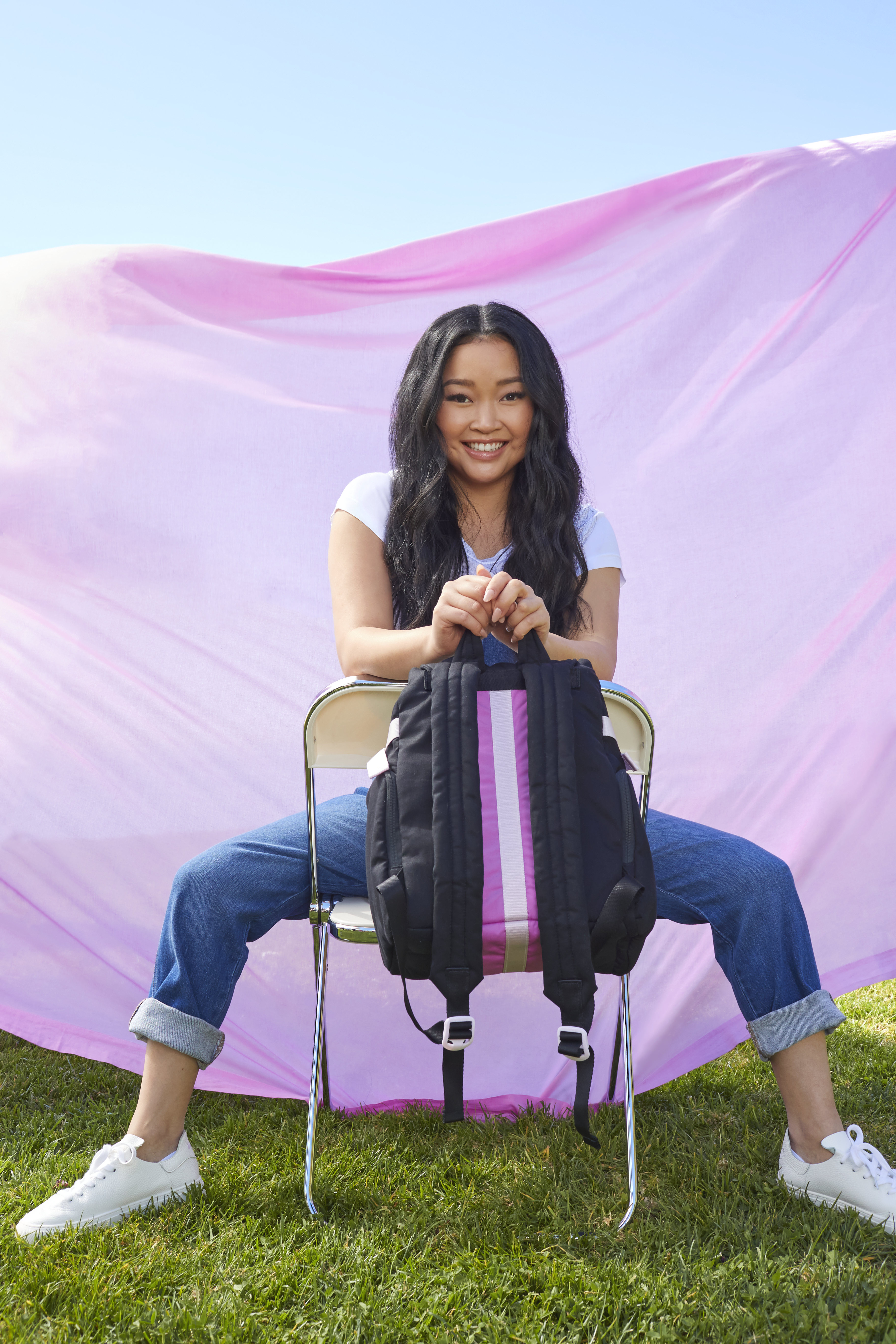 Vera Bradley Lana Condor Black Canvas Floral Lining Utility Backpack Preppy‎ Lana Condor main image 3