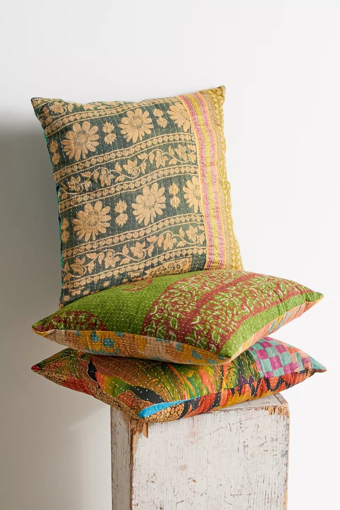 Statement Pillows: Urban Renewal One-Of-A-Kind Kantha Throw Pillow