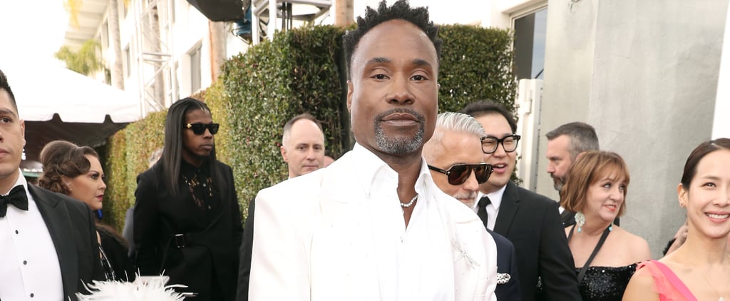 Billy Porter White Feather Suit at the Golden Globes 2020