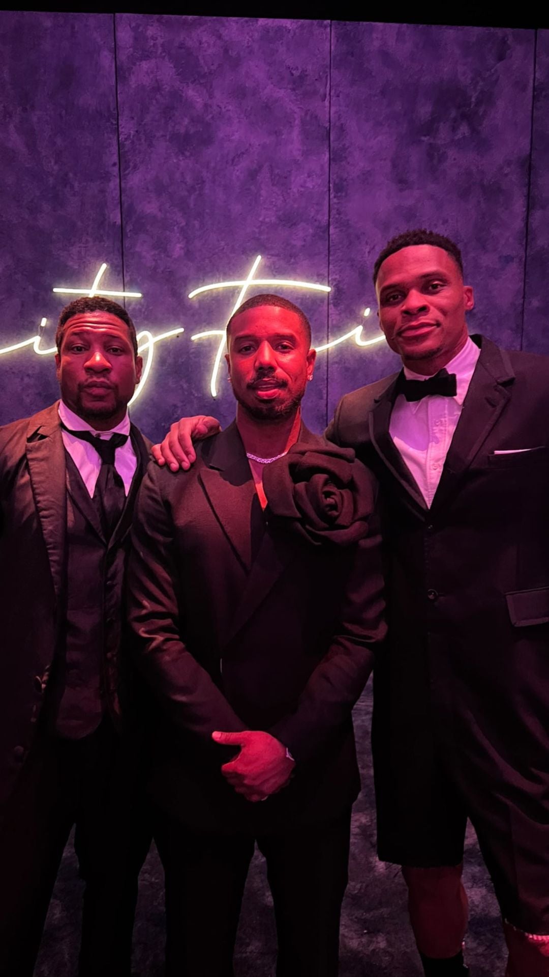 Jonathan Majors Michael B. Jordan and Russell Westbrook Chl e