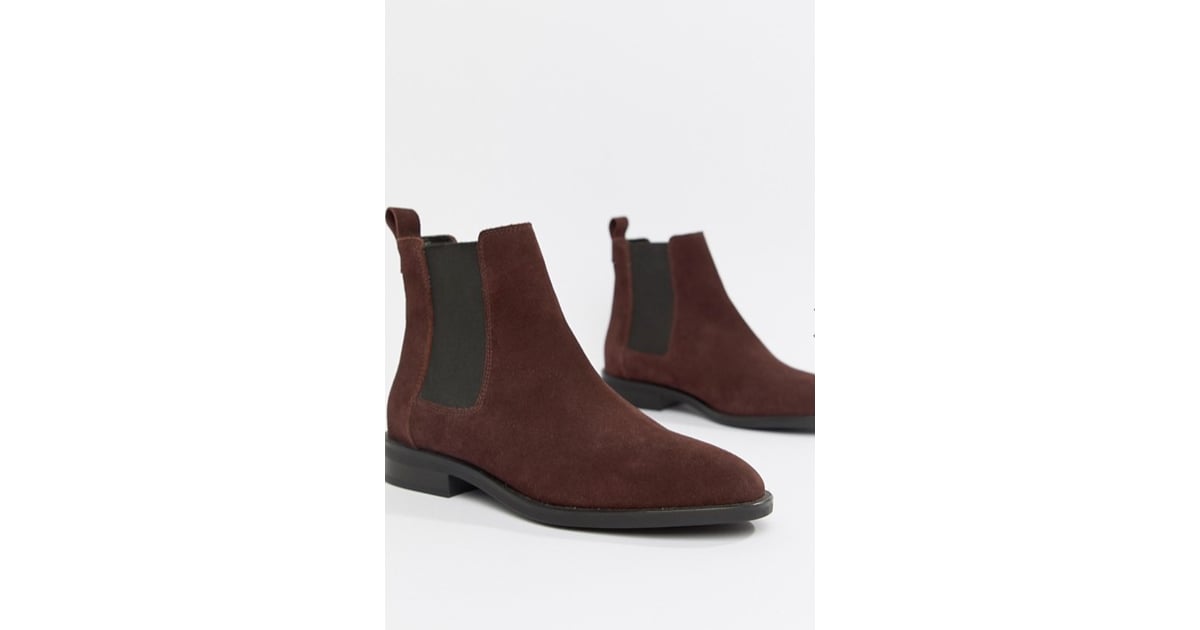 asos design aura suede chelsea ankle boots