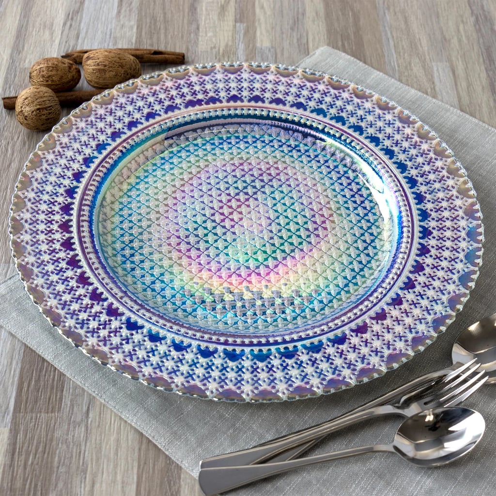 Gibson Elite Handmade Glass 12.5 Inch Charger Plate in Blue Astrology