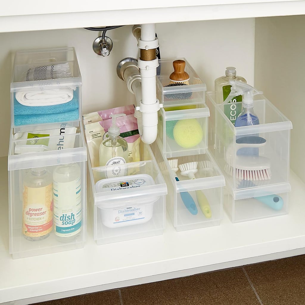 Clear Stackable Plastic Storage Bins