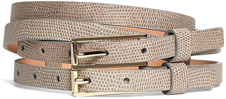 Brooks Brothers Lizard Embossed Calfskin Double Belt