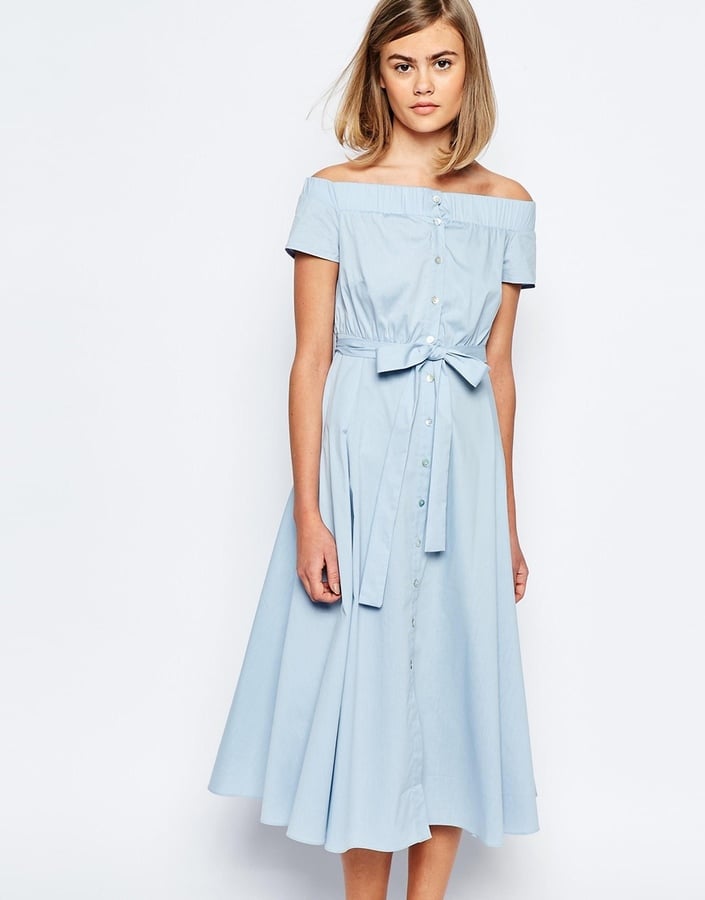 Lost Ink Off the Shoulder Midi Dress ($72)