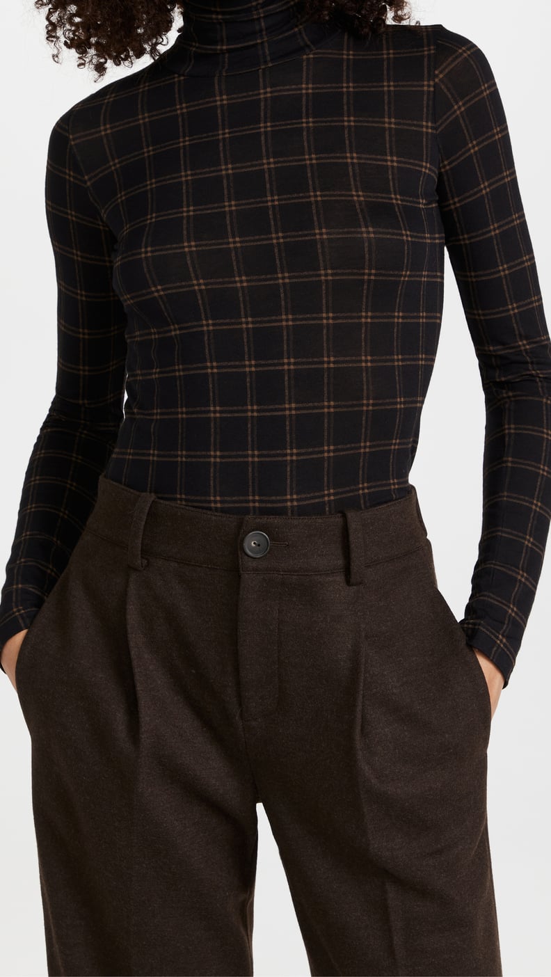 Vince Hazy Plaid Turtleneck