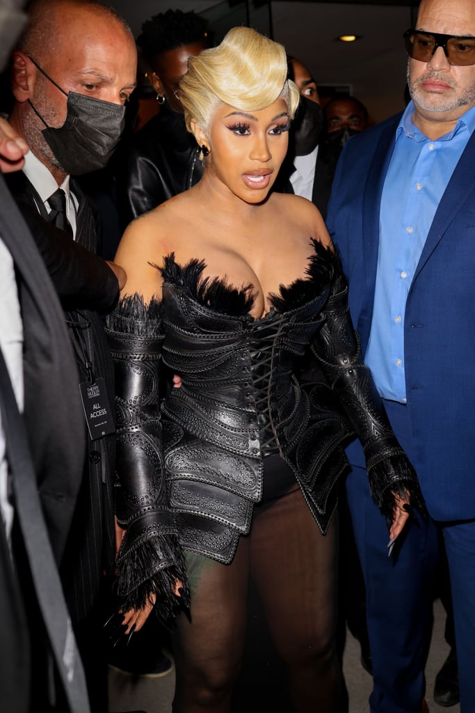 Cardi B Looked Like Catwoman in Black Corset Dress