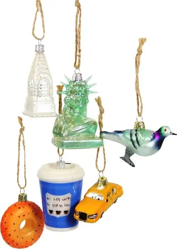 Tree Trimmings: Cody Foster & Co. Cody Foster Set of 6 New York City Glass Ornaments