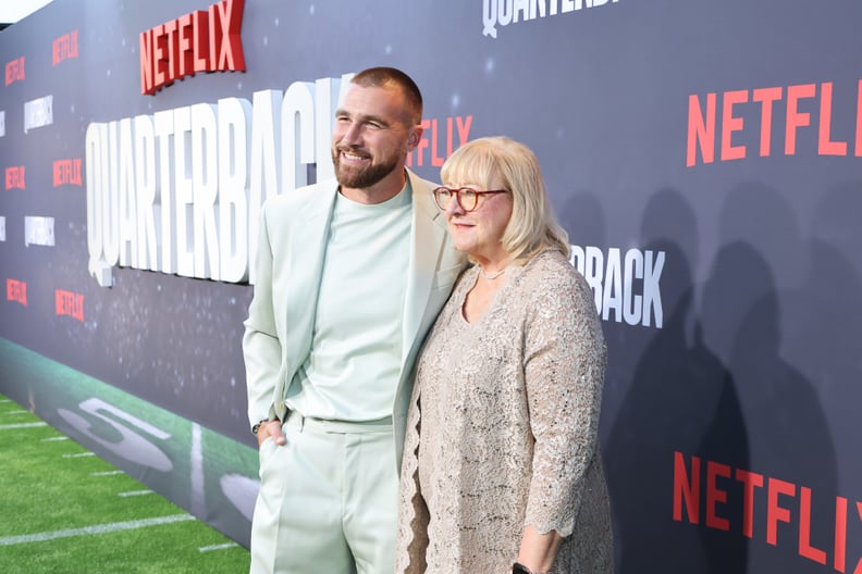 Travis Kelce's Mom Donna Dons Silver Sandals for Quarterback Premiere –  Footwear News