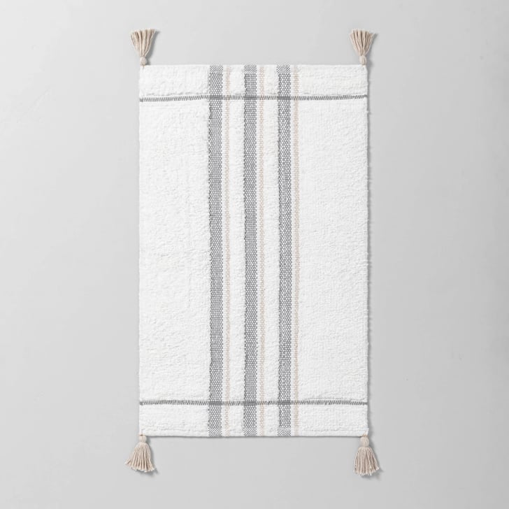 Bath Rug Bold Stripes in Tonal Cream See Target's New Hearth and Hand