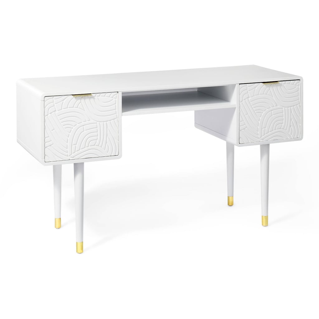 White desk gold legs target top