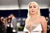 Lady Gaga Sparkled in a White and Metallic Gown at the SAG Awards
