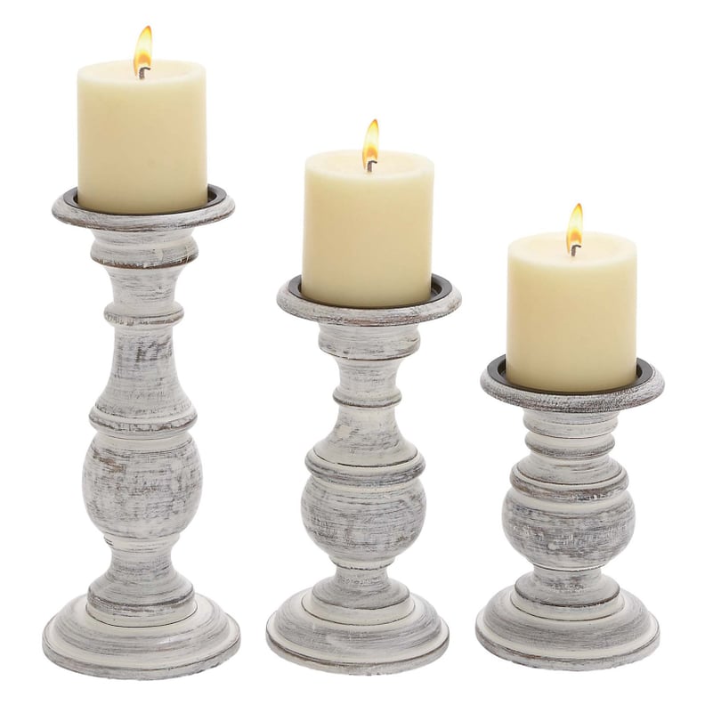 Wooden Candle Holder Set