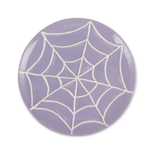 8.5" Purple Ceramic Cobweb Plate by Celebrate It