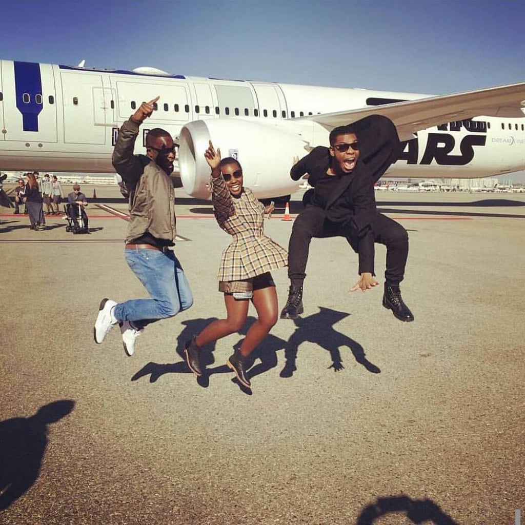 "This is what excitement looks like. Never been so eager to fly. @starwars @john_boyega #ANA #Disneyknowswerehere"