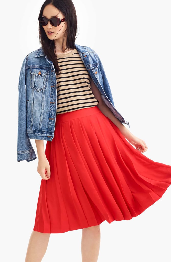 J.Crew Double Pleated Midi Skirt