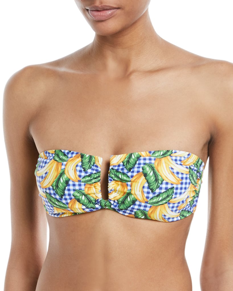 Onia Genevieve Bananas Gingham Bandeau Bikini Top Gigi Hadid Printed 3708