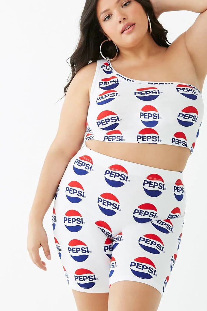 Plus Size Pepsi Crop Top and Biker Shorts