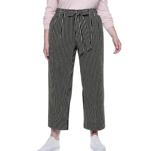 Plus Size POPSUGAR Paperbag-Waist Wide Leg Crop Pants