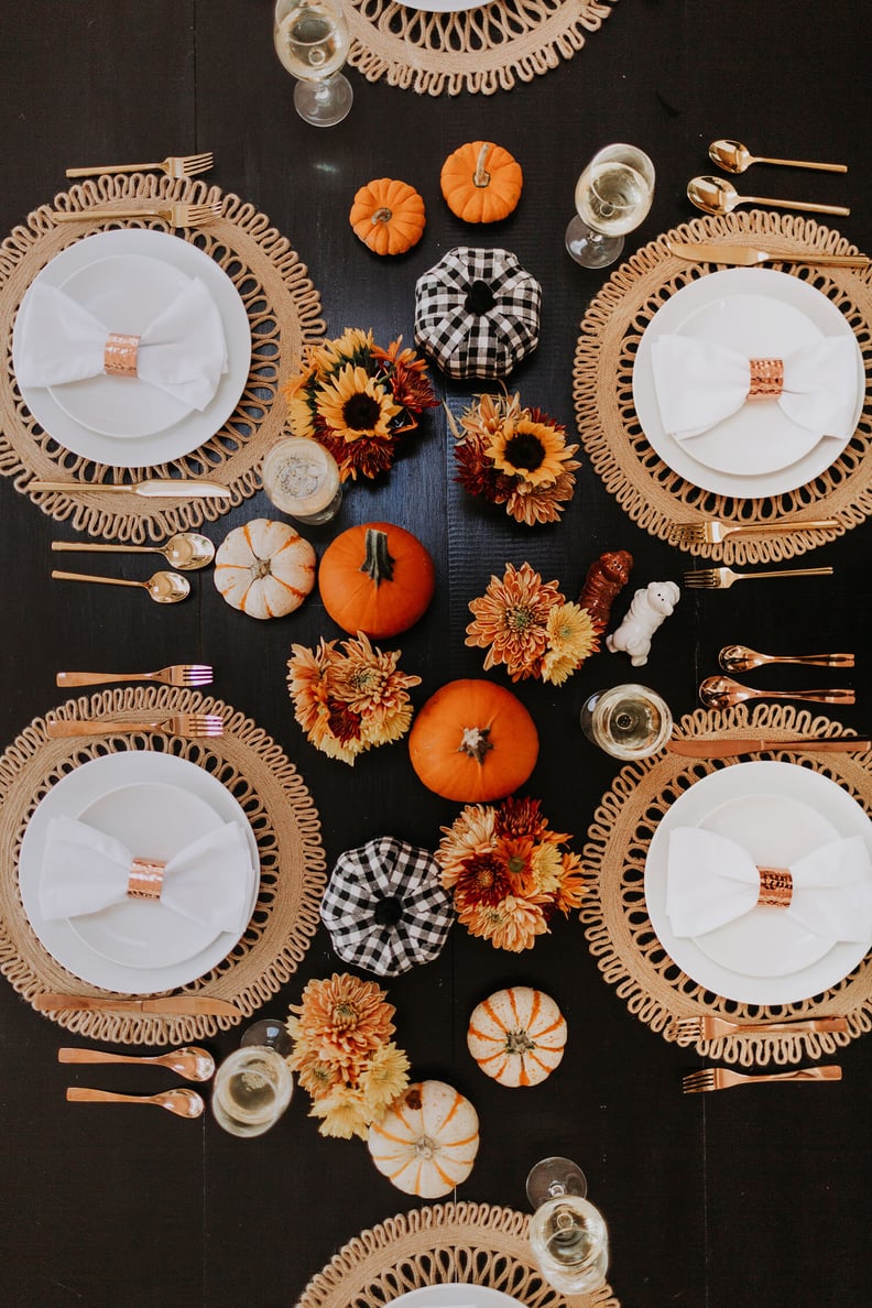 White, Black, and Orange Centerpiece