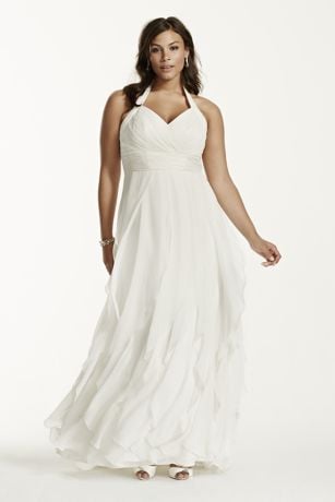 Chiffon Halter Ruffled Dress