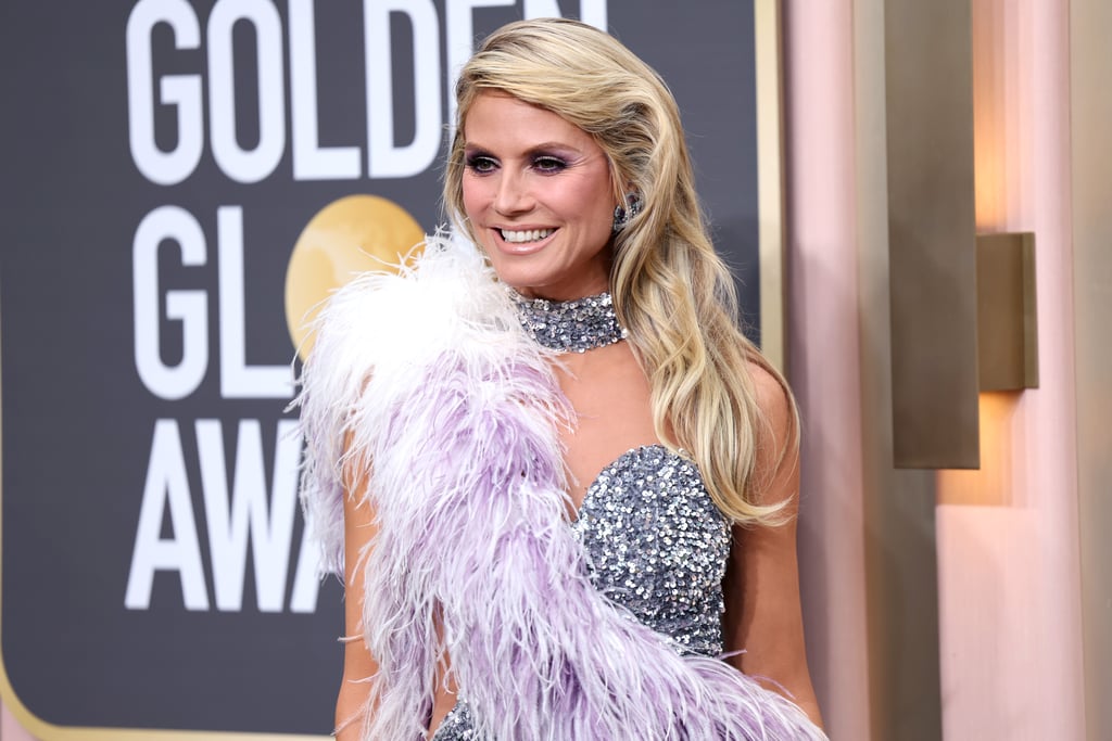 Heidi Klum Wears a Sparkling Minidress to the Golden Globes