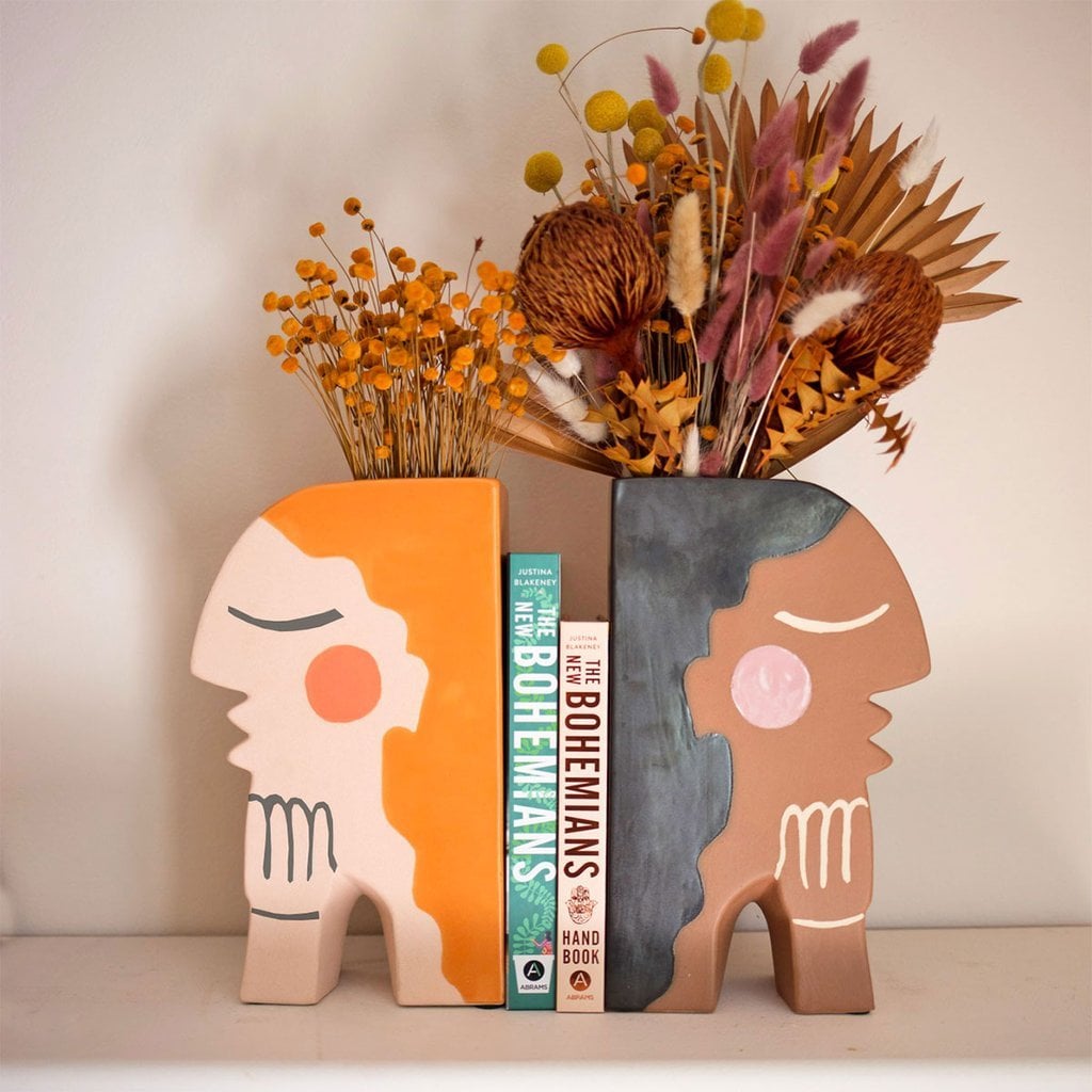 Face Bookend Vase