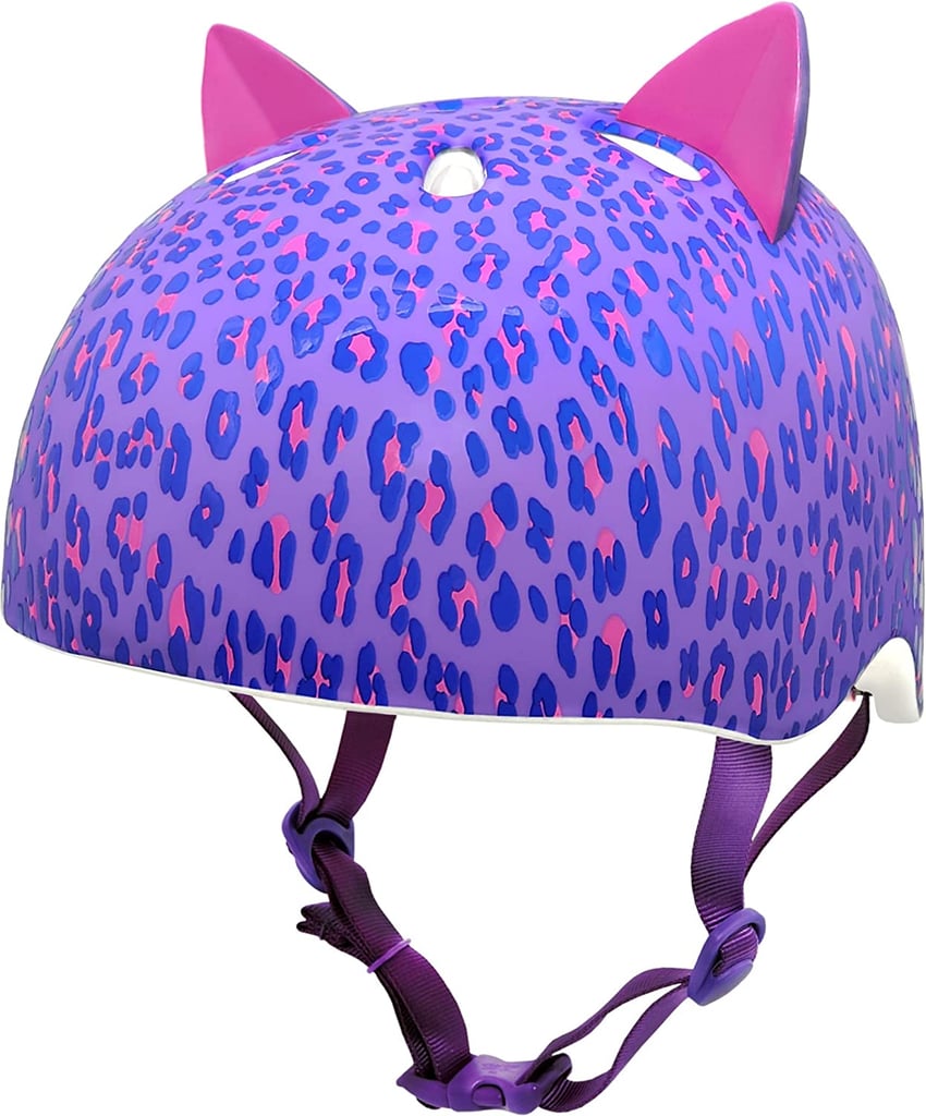 Krash Girls Youth Bike Helmets - Leopard Kitty Purple