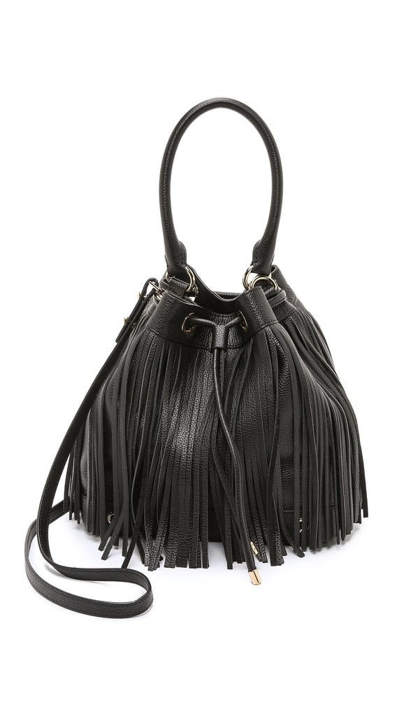 milly perforated leather bucket bag