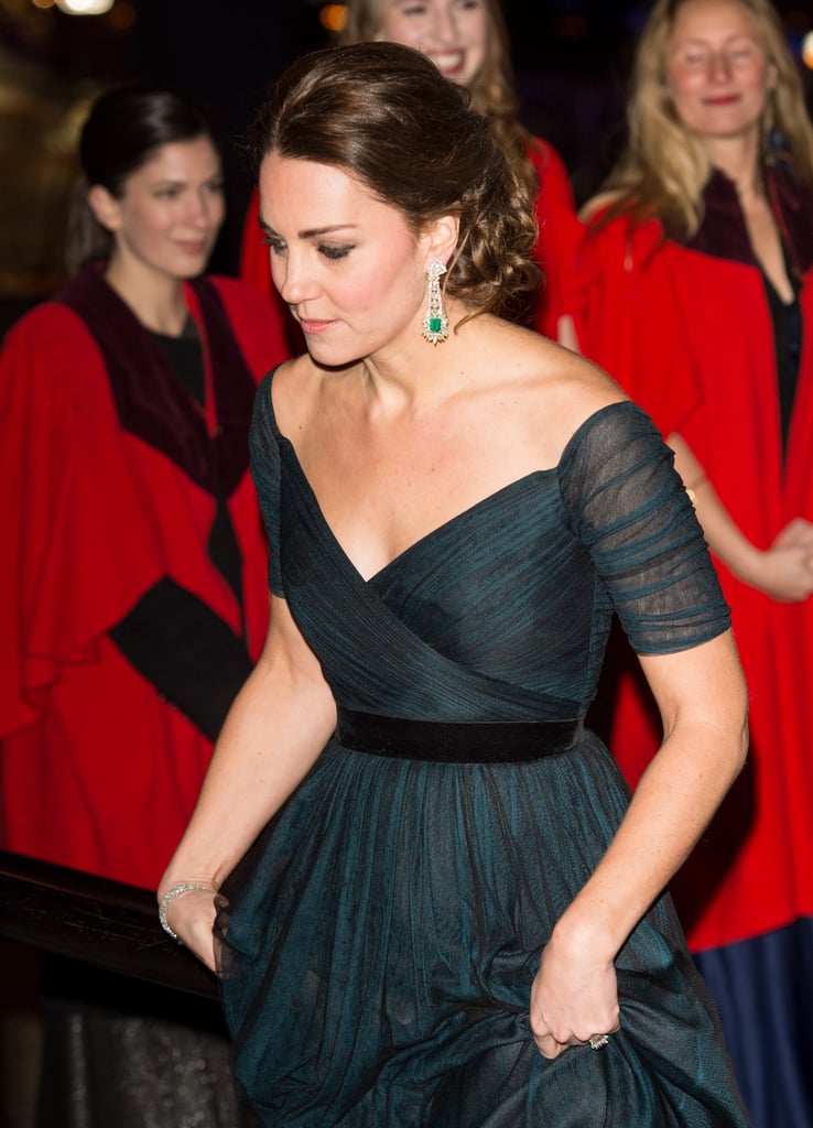 Kate's emeralds
As with her rubies, Kate is keeping her lips sealed about who gifted her with this impressive pair of earrings and this bracelet — although one thing seems likely. There's bound to be a necklace to go with them, which we will look forward to seeing.