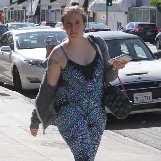 Lena Dunham Wearing Printed Jumpsuit