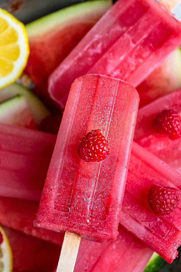 3-Ingredient Watermelon Raspberry Popsicles