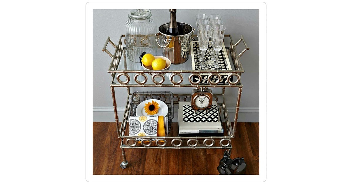 The find a unique bar cart that allows for a great Champagne setup