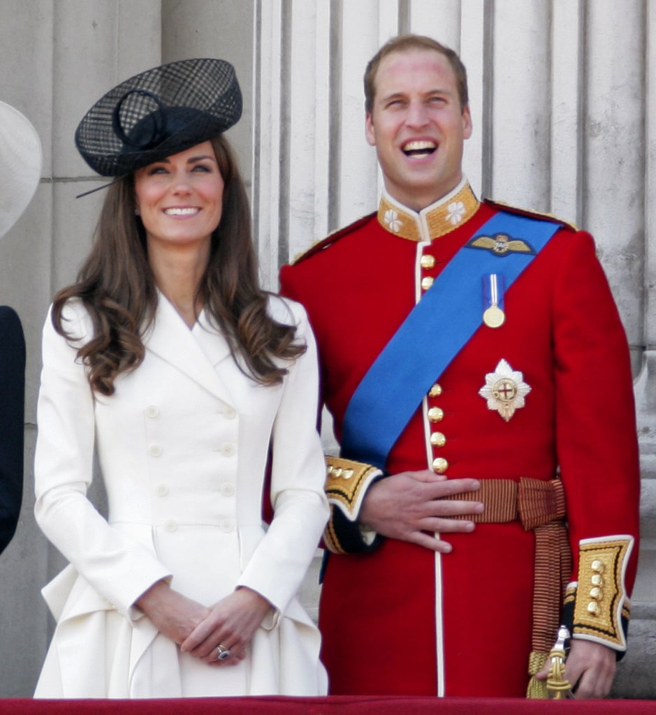 Kate Middleton and Prince William smiled big at a June 2011 Trooping the Color Parade in London.